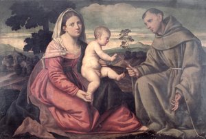 Madonna og barn med St. Francis, ca. 1540 (panel)